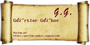 Gürtler Gábor névjegykártya
